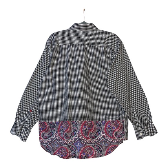 Robert Graham Medium Mens White Black Cotton Check Long Sleeve Button Up Shirt - Picture 2 of 10